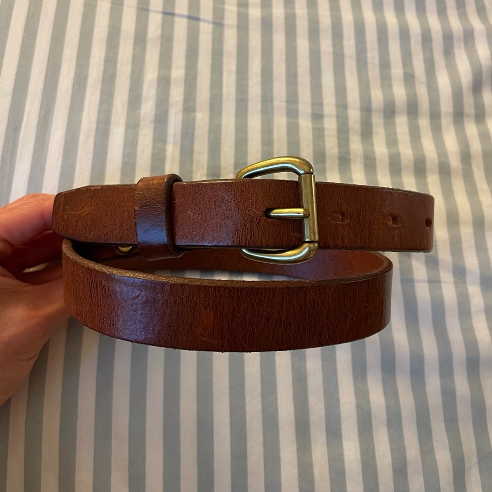 Brown leather J Crew belt small